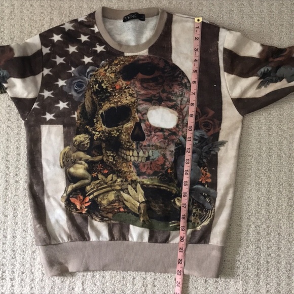 VKing by Takeshy Kurosawa Long Sleeved Skull Terry Sweatshirt Size Small EUC - Picture 12 of 14